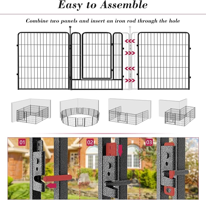 Dog Playpen with Door, 32in 10 Panels