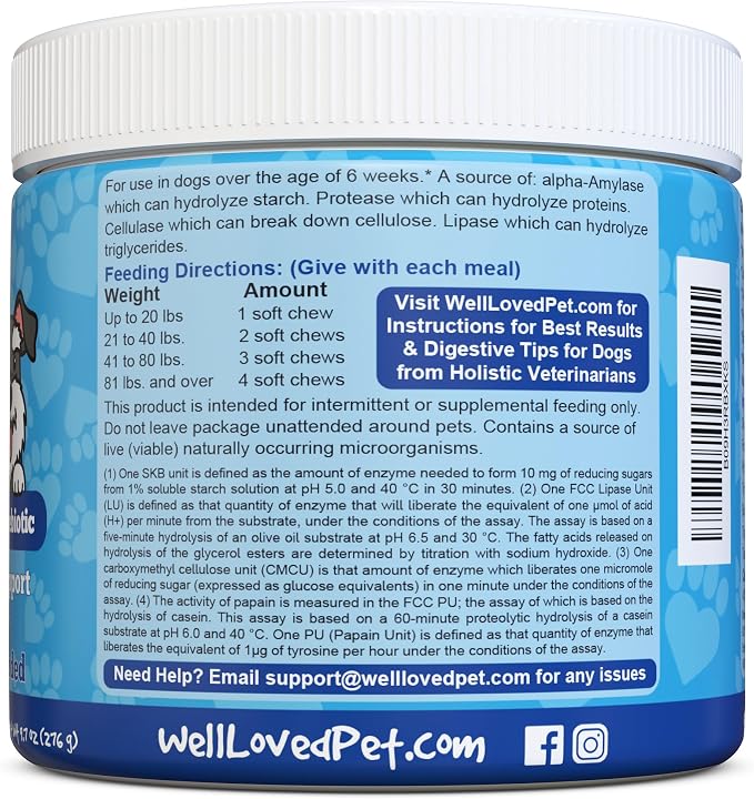 Well Loved Probiotics for Dogs, Dog Probiotics, Made in USA, Vet Developed