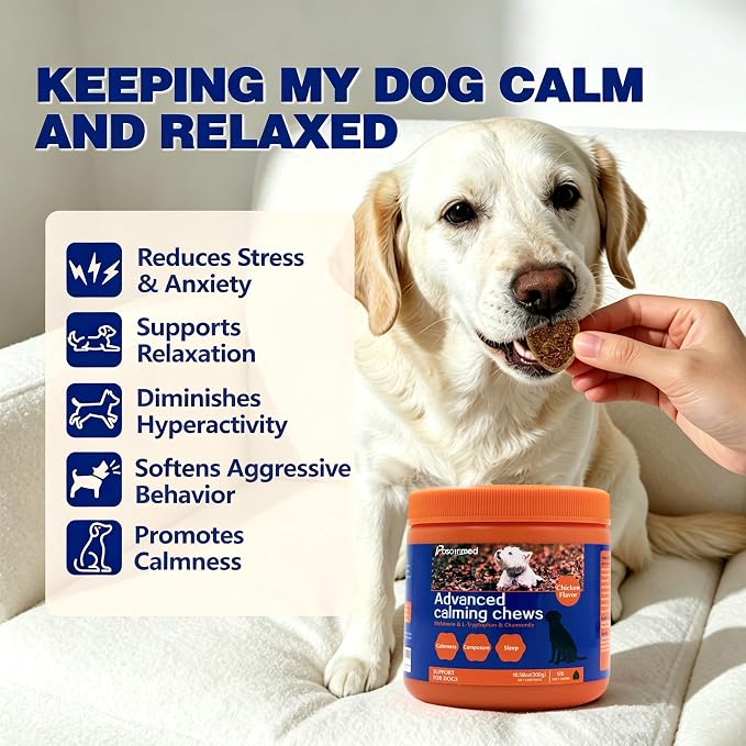 Calming Chews for Dogs- Natural Calming Support, Chicken, 120-Pack, 120 Count