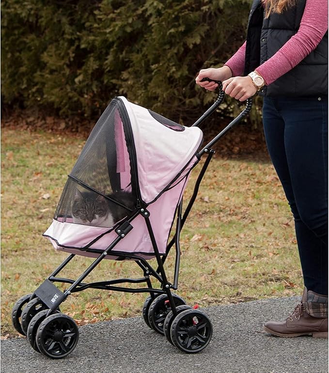 Pet Gear Travel Lite Plus Stroller - New Rose Pink, up to 15lbs