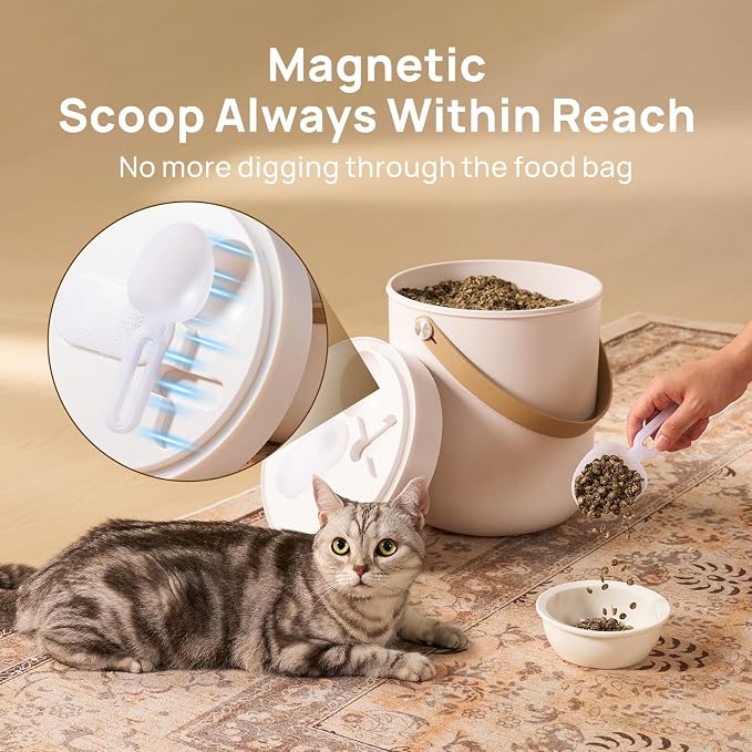 smartoo Vacuum Cat Dog Food Storage Container 10 lb, 10 lb, White