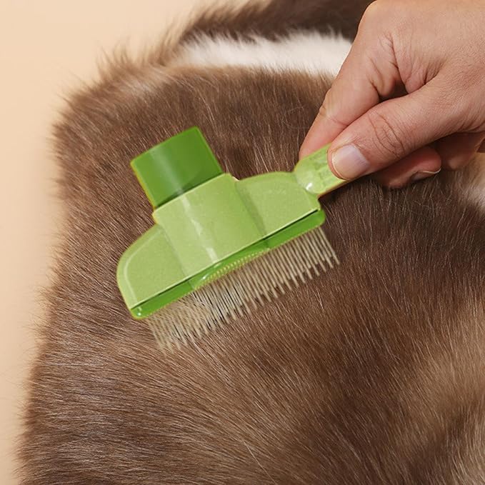 Pet Flea Comb for Cats & Dogs, Stainless Steel, Black