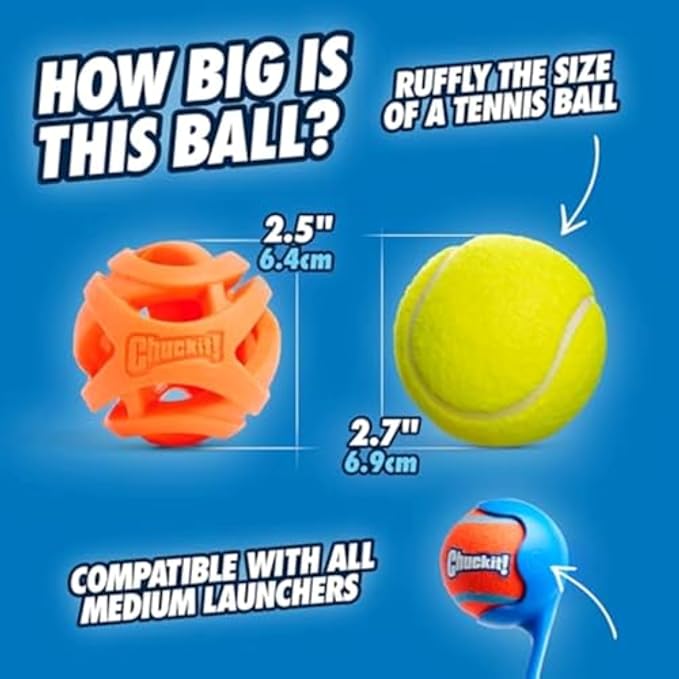 Chuckit! Air Fetch Ball Dog Toy, Medium 2.5in, 2 Pack | Hollow, Mesh-Like Design Lets Dogs Breathe Easy While Fetching; Bouncy and Durable, for Breeds 20-60 lbs