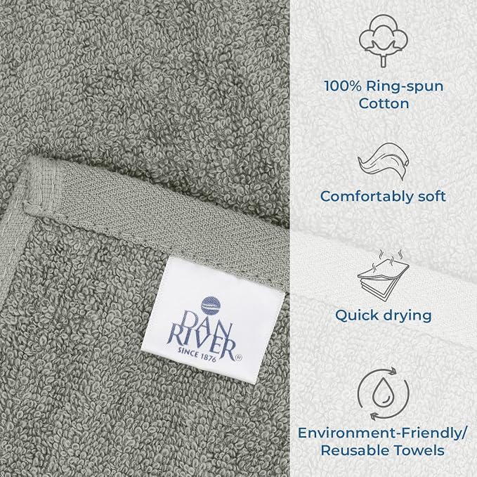 DAN RIVER Dog Towel - Pack of 1, 100% Cotton, 20x40, Ultra Soft 450 GSM, Super Absorbent & Quick Drying Towel for Dogs, Cats, and Other Pets, High Rise.