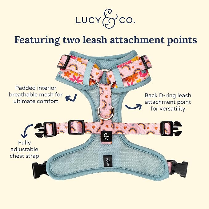 Lucy & Co. Cute No-Pull Y2K Baby Harness - Stop Pulling & Walk Easy - Harness Available in XS-XL for Small, Medium, and Large Dogs - Y2K Baby (X-Large)