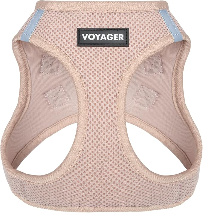 Voyager Step-in Air Dog Vest Harness - Khaki, Large | 18- 20.5" in Chest, Reflective Bands, All Weather Breathable Air Mesh, Cats Compatible, Lightweight, Fast Drying