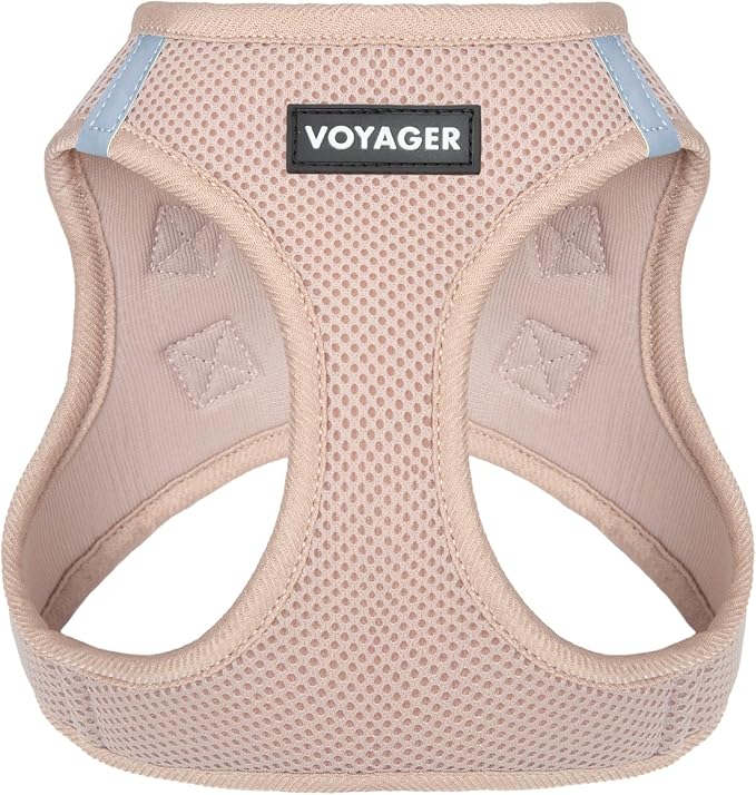 Voyager Step-in Air Dog Vest Harness - Khaki, X-Small | 13 - 14.5" in Chest, Reflective Bands, All Weather Breathable Air Mesh, Cats Compatible, Lightweight, Fast Drying