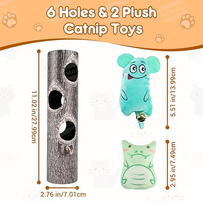 Homrich Interactive Cat Puzzle Enrichment Toy Hide & Seek with Plush Catnip | Self-Play Fun for Indoor Cats Engages Natural Hunting Instincts Relieves Boredom Provides Mental Stimulation & Exercise