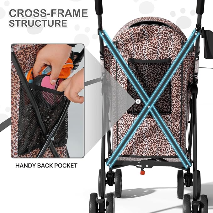 MoNiBloom Pet Stroller - Leopard Print
