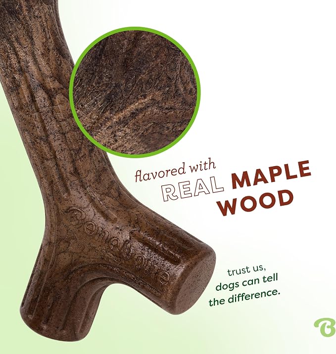 Benebone Maplestick Real Wood Durable Dog Chew Toy, Made in USA, Medium | Durable, Made in USA, Dog Bones, Long-Lasting, A Size for Every Dog, Keeps Them Busy