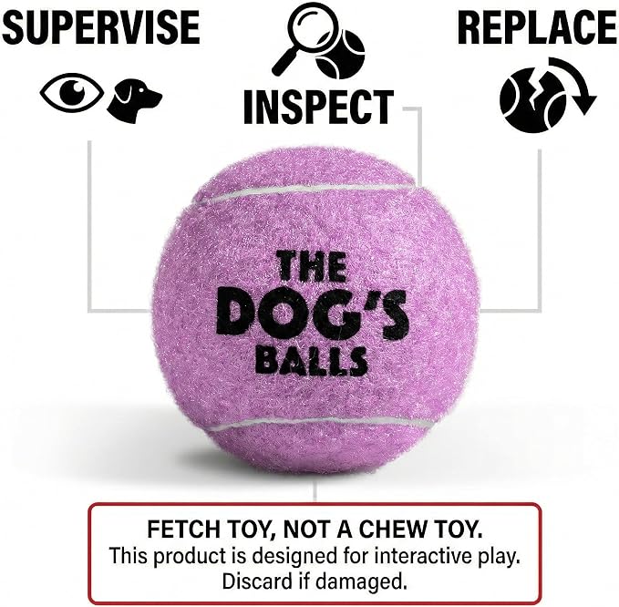 The Dog's Balls Dog Tennis Balls Tough 2.5" 12-Pack Purple Floats in Water | Our fetch balls combine non-abrasive felt exterior and a thicker rubber core Durable Dog Toy for Outdoor Play & Training