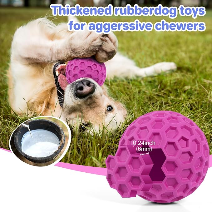 DISSKNIC Tough Squeaky Dog Balls Puppy Toys, Interactive Dog Toys for Small Dogs, Puppy Chew Toys for Teething and Relax, Dogs Chew Toy Small Balls Dog Toys for Small Breed, Outdoor Dog Toy for Dogs