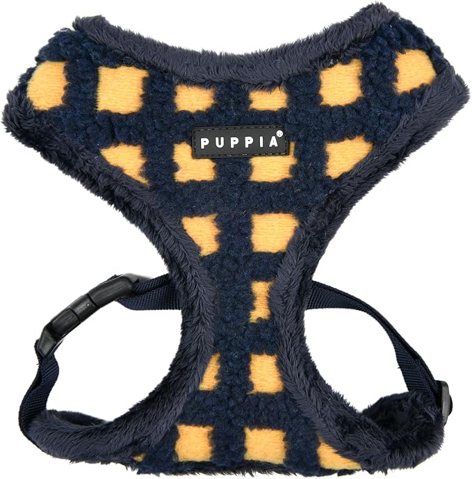 Puppia Stefan Dog Harness Over-The-Head Warm Winter Tumbling Waffle Pattern Adjustable Chest for Small and Medium Dog, Navy, X-Large