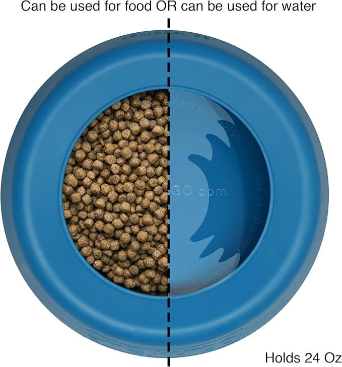Kurgo Splash Free Wander Dog Water Bowl, 24oz, Coastal Blue