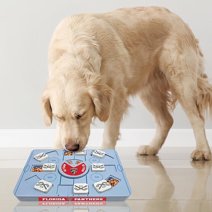 Pets First NHL Florida Panthers Large Puzzle Toy, New Size, Interactive Dog Treat & Slow Feeding Toy