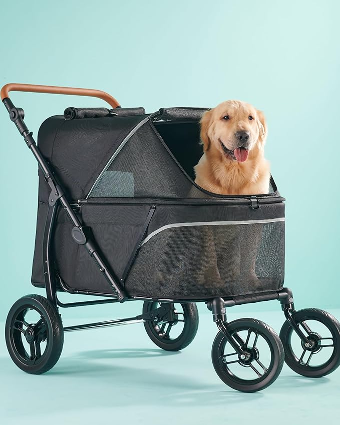 Zoosky Large Pet Stroller - up to 110lbs, All-Terrain, Low Entry