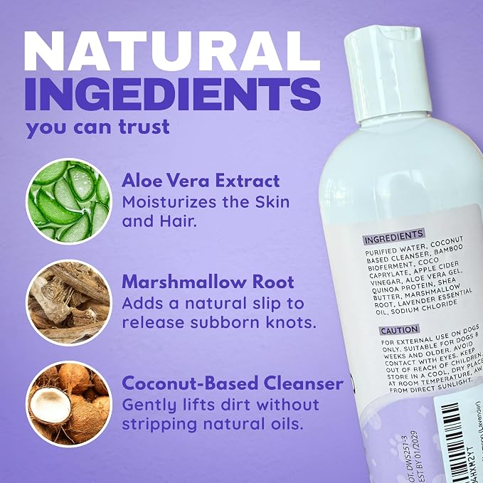 Dood Woof Dog Shampoo and Conditioner for Doodle - All Natural Dog Shampoo for Smelly Dogs, Sensitive Skin Pet Shampoo for Dogs, Goldendoodle, Doodles, Poodle, Puppy Shampoo and Conditioner - Dog Soap