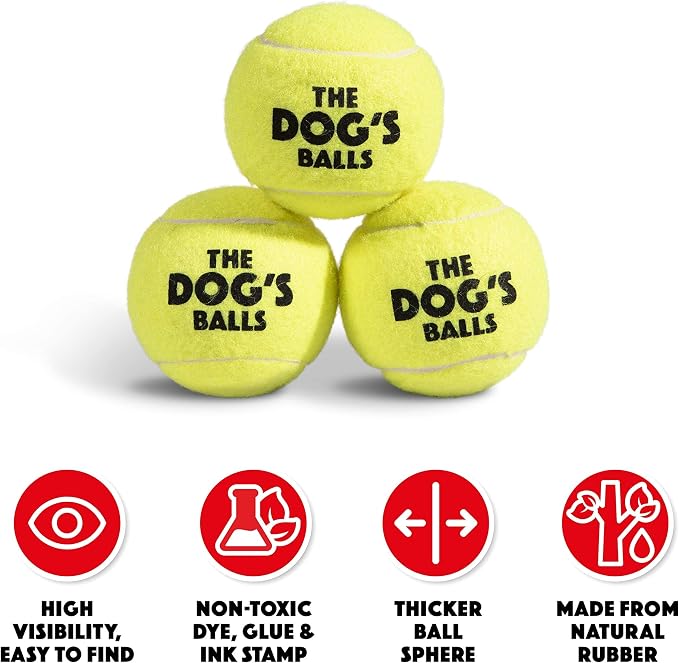 The Big Dog’s Balls Large Dog Tennis Balls 3-Pack Yellow Floats in Water | Our fetch balls combine non-abrasive felt exterior and a thicker rubber core Durable Dog Toy for Outdoor Play & Training