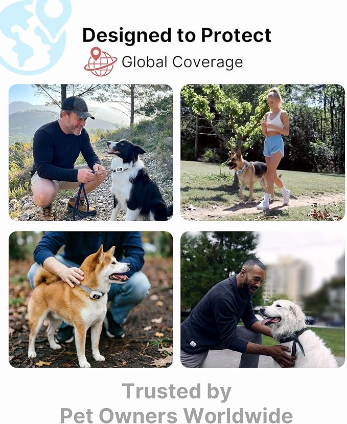 ABBIDOT GPS Tracker for Dogs - Real-Time Pet Tracker with Virtual Fence, Activity Monitor, Location History, Escape Alerts, 3-Mode Night Light, GPS Dog Tracker with Health & Behavior Monitoring