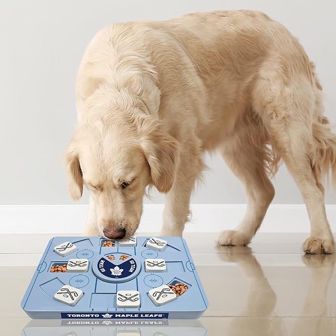 Pets First NHL Toronto Maple Leafs Large Puzzle Toy, New Size, Interactive Dog Treat & Slow Feeding Toy