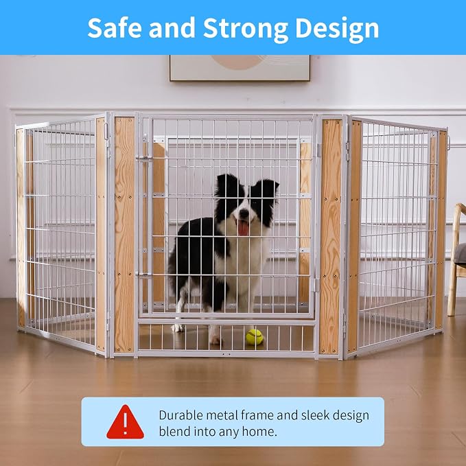 Heavy Duty Dog Playpen, 35.4in H 12 Panels, White