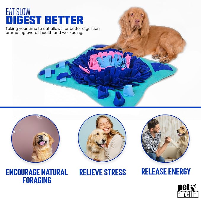 PET ARENA Large Sniffing Mat 25 x 25 Inch Interactive Feeding Toy | Promotes natural hunting instincts, reduces boredom, supports mental stimulation, and provides engaging playtime for pets.