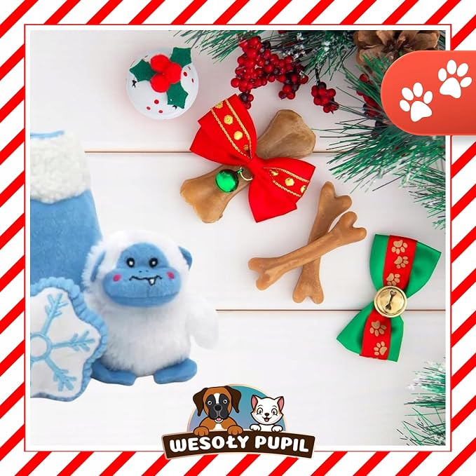 ZippyPaws Burrow Christmas Dog Toy - Plush Squeaky Holiday Dog Gifts for Small & Medium Puppy Dogs, Interactive Hide & Seek Stocking Stuffers for Pets - Yeti Mountain & Snowflake