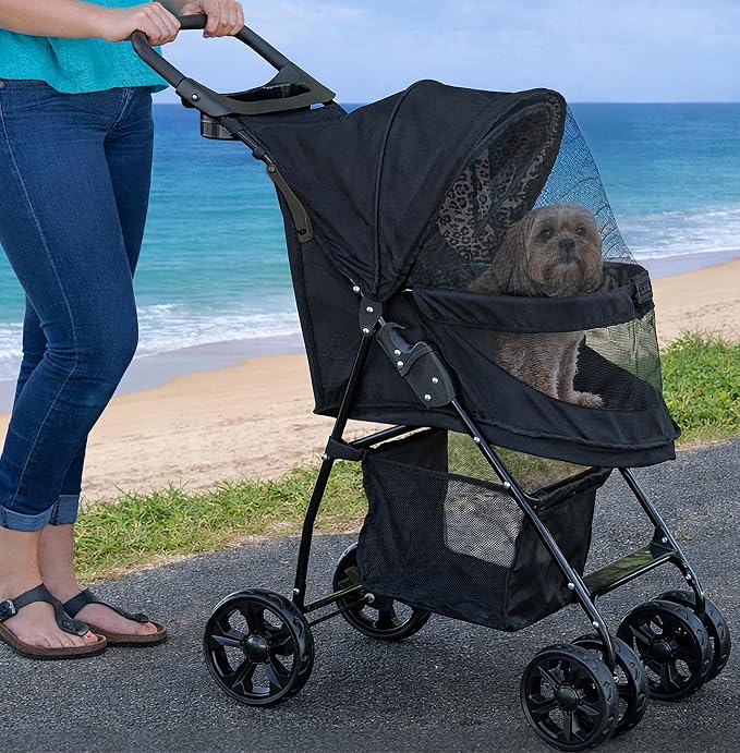 Pet Gear No-Zip Happy Trails Lite Pet Stroller - Cheetah Print