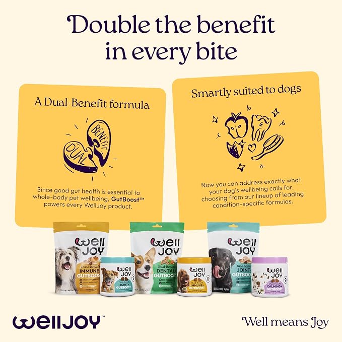 WellJoy Immune Dog Supplement + Vitamin E, Astaxanthin, GutBoost, 90ct