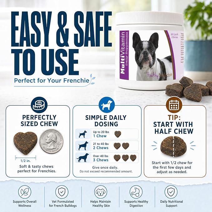 Healthy Breeds French Bulldog Multi-Vitamin Soft Chews 60 Count