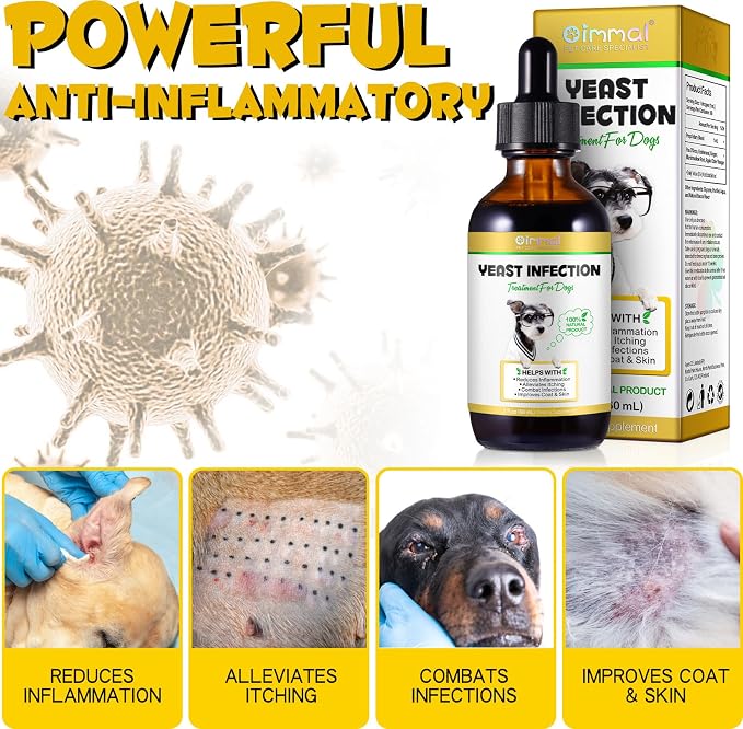 VOSIFSDIY Yeast Infection Treatment for Dogs, Natural Dog Yeast Infection Treatment Supports Itch Relief, Ear Infection, Allergy Relief, Pet Supplies Dog Herbal Supplement, Bacon Flavor-2PCS