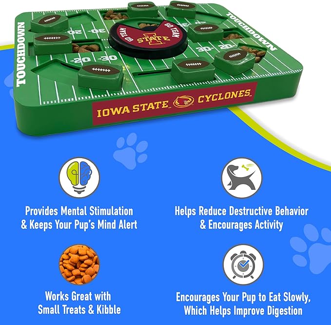 Pets First NCAA Iowa State Large Puzzle Toy - Interactive Dog Treat & Slow Feeding Toy