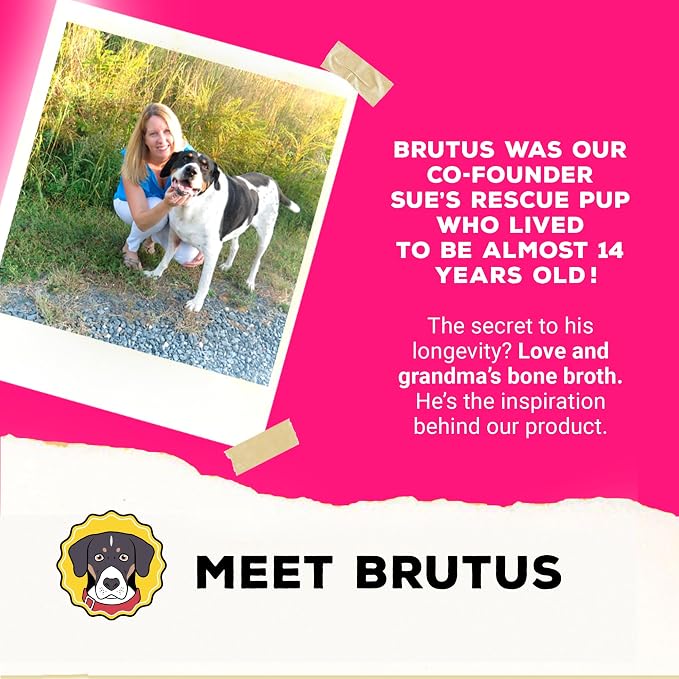 Goat Milk by Brutus Broth Meal Topper for Dogs and Cats – Formulated for Digestive Support & Moisture, Low-Lactose, Contains Natural Nutrients and Enzymes (Pack of 6)