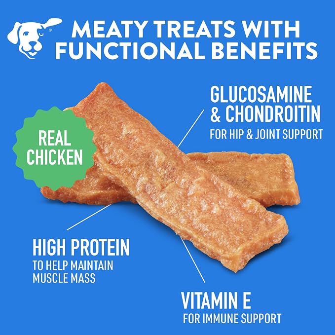 DOGSWELL Hip & Joint Jerky Dog Treats, Chicken Breast, 12 oz. Pouch