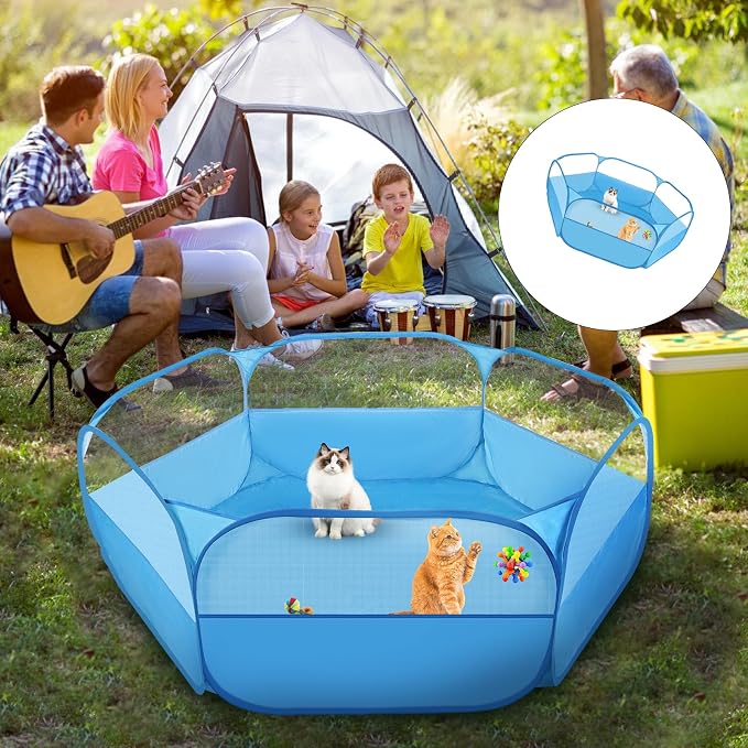Quick Setup Small Pet Tent with Strong Cloth and Visible Net Suitable for Kittens Puppies and Ferrets Indoor Fun Indoor Outdoor Pet Pen