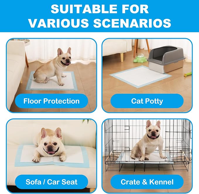 Disposable Puppy Pads, 100 Count 23.6x23.6 in, 6 Layer Pee Pads for Dogs,Super Absorbent Diaper Changing Pad, Dog Potty Training Supplies,Quick Dry Pet Housebreaking Essentials for Puppies