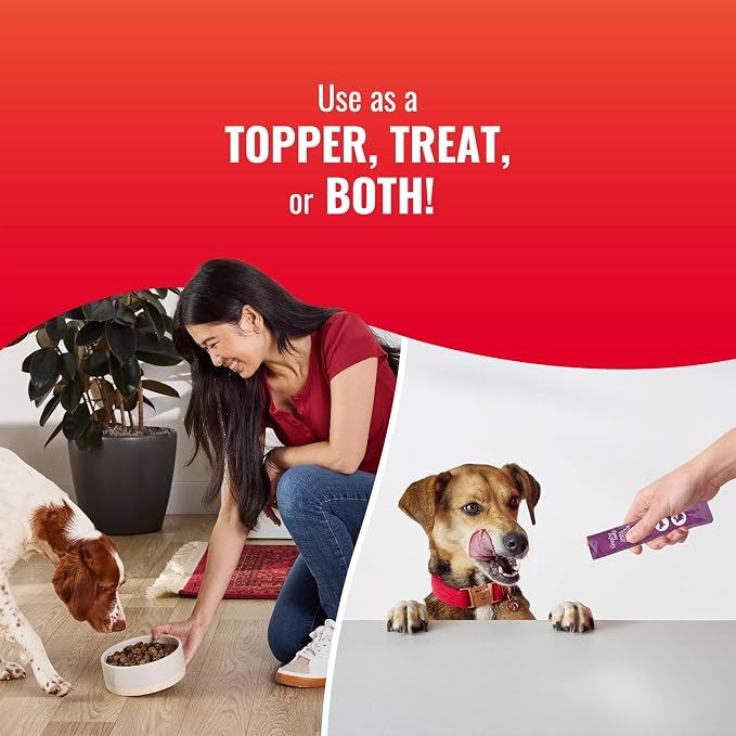 Good 'n' Tasty Triple Flavor Puree Mix-Ins Variety Pack Dog Food Topper Treats for All Dogs, 84 Count, Easy Single-Serve Portions, Added Protein with Chicken, Salmon, Duck, Beef and Rabbit