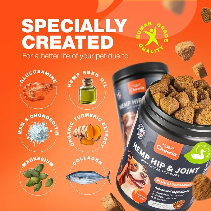 Hip & Joint Chews for Dogs – Glucosamine Joint Supplement for Mobility