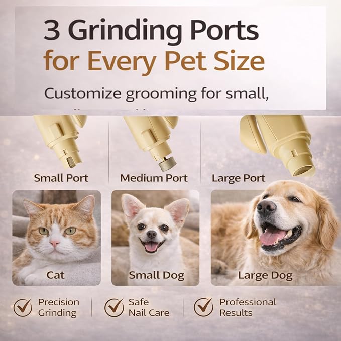 2-in-1 Dog & Cat Nail Clippers with Light & Grinder, Dark Beige