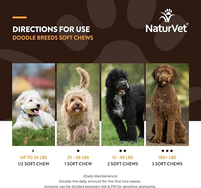 NaturVet Breed Specific Multivitamin for Doodle Breeds | 50 Soft Chews