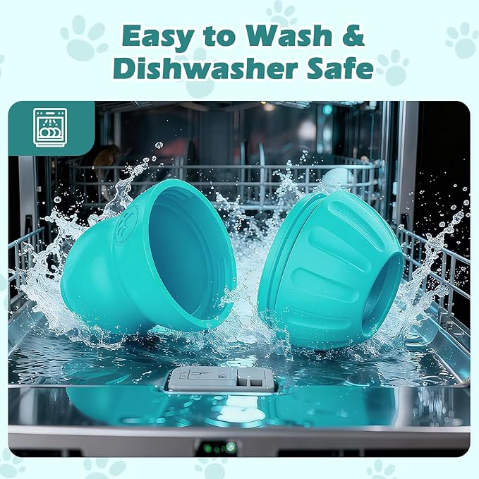 VIWIK Interactive Dog Toys to Keep Them Busy, Frozen Treat Dispensing Dog Puzzle Toy for Small Medium Breeds, Cognitive Dog Enrichment Toys, Freezable Fillable Rubber, Easy to Clean Blue