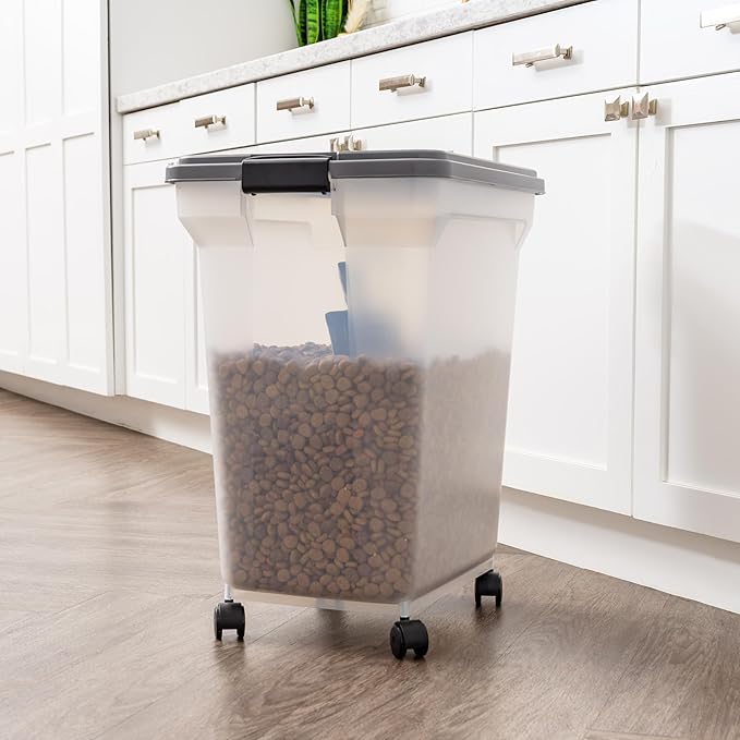 IRIS USA Dog Food Storage Container, Up to 58 lbs, Dark Gray