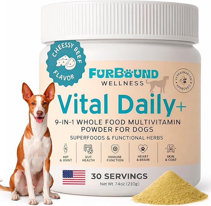 Dog Multivitamin Powder, Skin Coat Joint & Gut, Cheesy Beef