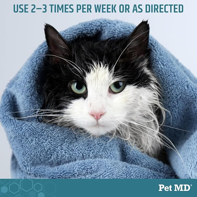 Pet MD - Benzoyl Peroxide Shampoo for Dogs and Cats - Effective for Skin Conditions, Dandruff, Itch Relief, Acne and Folliculitis - Citrus Scent - 12 oz (Pack of 2)