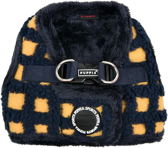 Puppia Stefan Vest Dog Harness Step-in Warm Winter Tumbling Waffle Pattern for Small and Medium Dog, Navy, X-Large