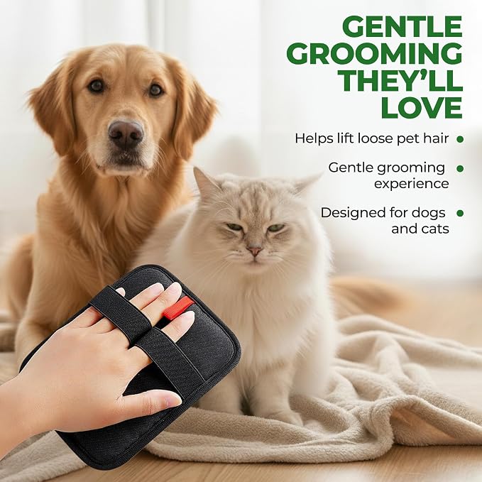 Pet Hair Remover Roller for Dog & Cat Hair, ABS Plastic, Black