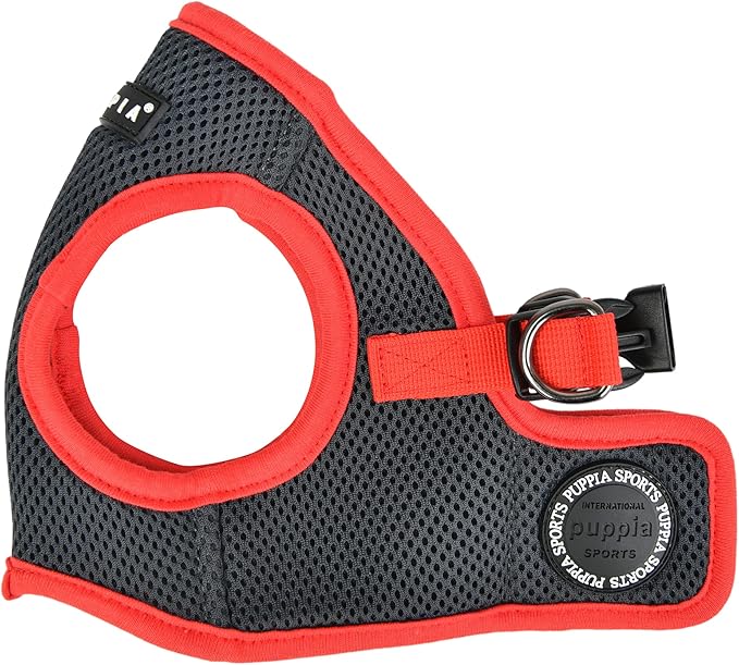 Puppia Soft Vest Dog Harness II Mesh Step-in All Season No Pull No Choke Walking Training for Small & Medium Dog - Grey - M