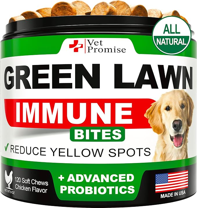 Grass Burn Spot Chews - Dog Urine Neutralizer for Lawn - Grass Green, Rocks