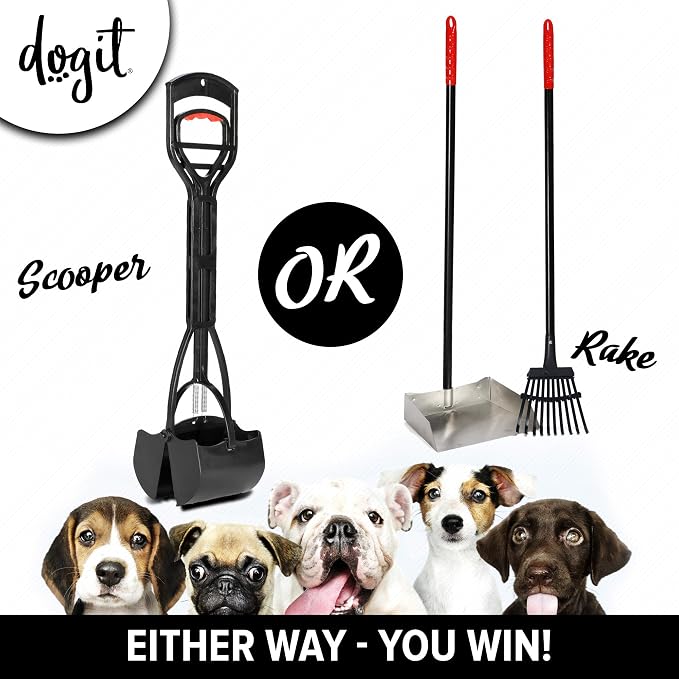 Dogit Jawz Dog Waste Scooper, Dog Pooper Scooper for Easy Pavement Pick Up, D128