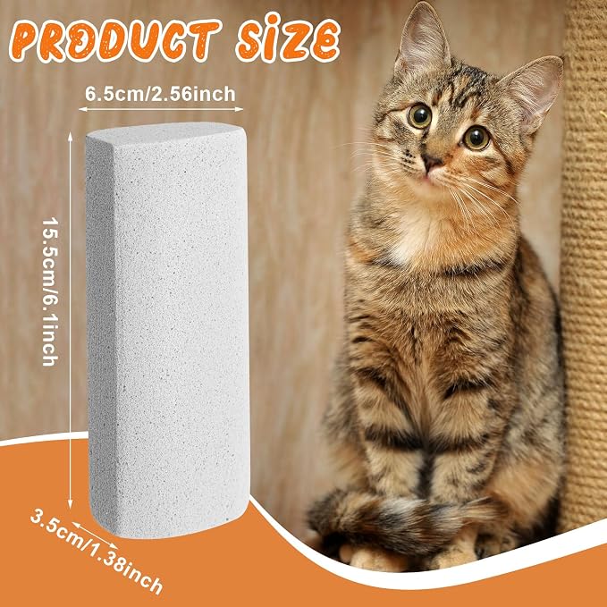 Abbylike 6 Pcs Pet Hair Remover Pumice Stone Reusable Portable Dog Cat Hair Removal Tool Scraper for Carpet,Couch, Bedding, Car Upholstery, Furniture Cleaning (6.1 x 2.56 x 1.4 Inch,Gray)